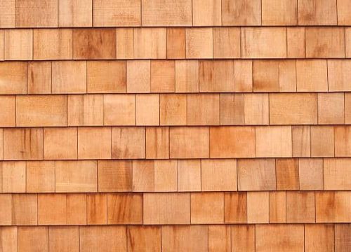 New cedar siding shingles make an attractive background.